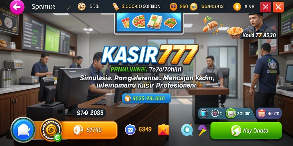Screenshot KASIR777 menampilkan gameplay simulasi kasir yang menarik.