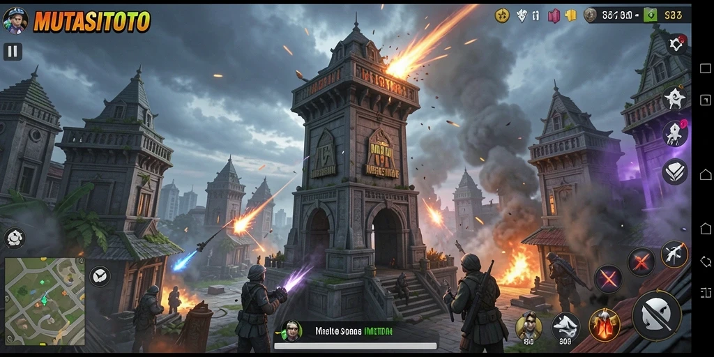 Tampilan gameplay Tower Defense yang mendebarkan di MUTASITOTO.
