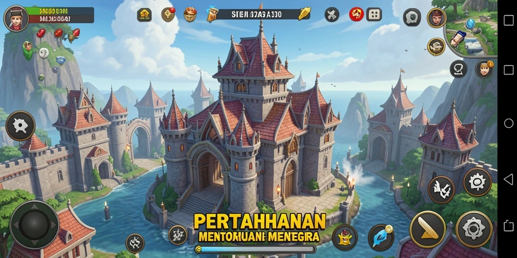 Screenshot utama N32 menampilkan aksi seru dari gameplay Tower Defense.