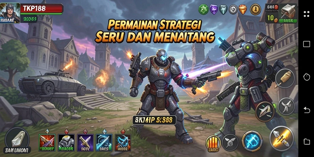Screenshot utama TKP188 menampilkan gameplay strategi yang mendalam.